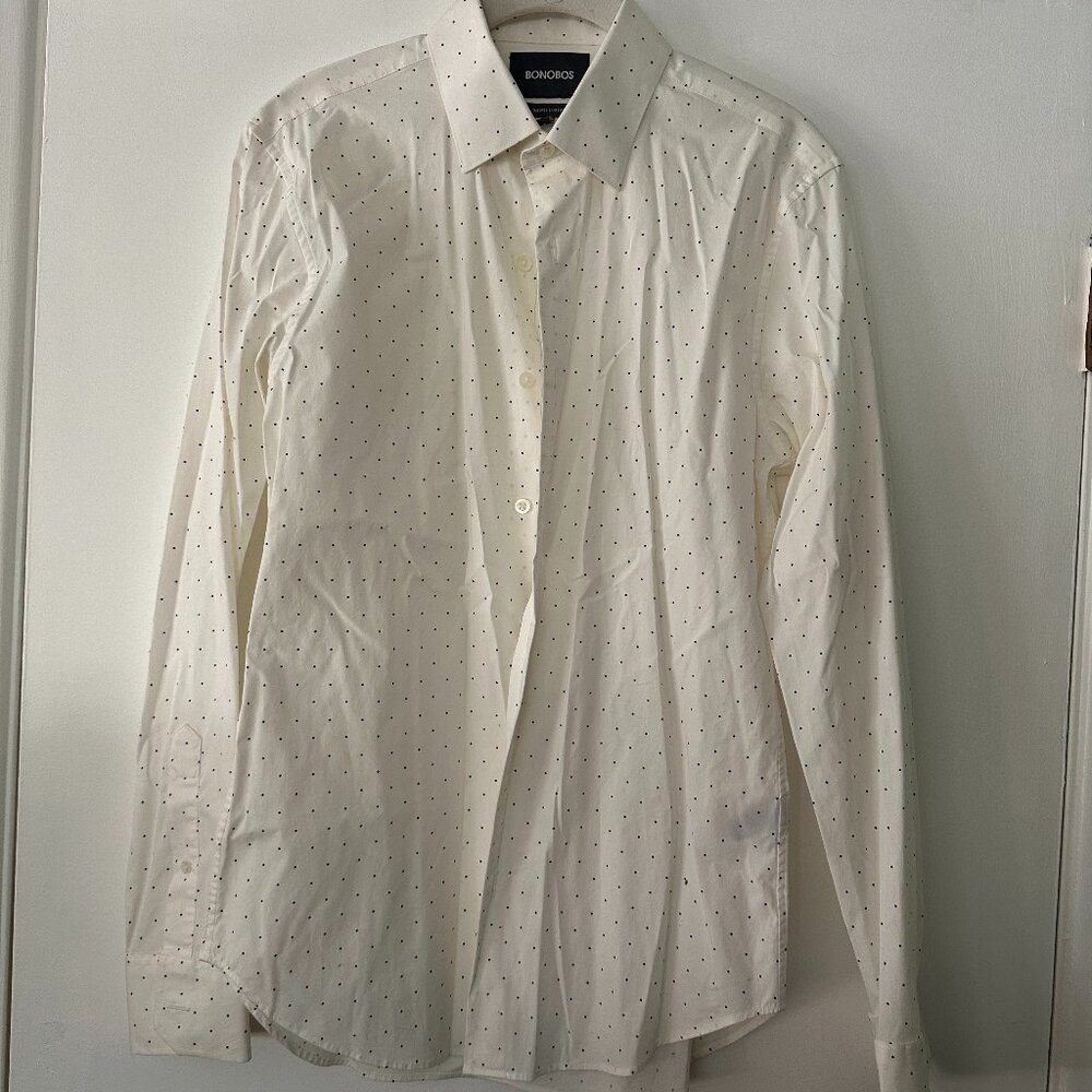 Men’s White Dotted Bonobos Button Down Shirt